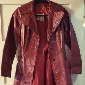 70's vintage leather jacket by Vanessa, made in Argentina with real leather